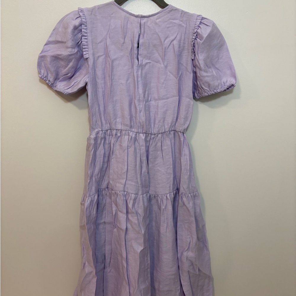 Zara Lilac Girls Puff Sleeve Kids Dress - Picture 5 of 5